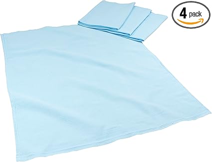 OsoCozy Dyed Birdseye Flat Diapers (Blue) – 25 x 27 Inches, One-Layer Flat Cloth Reusable Baby Diaper Made of Soft, Durable 100% Birdseye Weave Cotton – 4 Pack