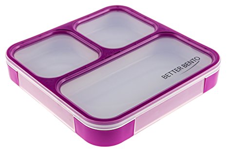 Better Bento 100% Leak Proof Lunch Box - Great for School, Portion Control and Meal Prep Purple