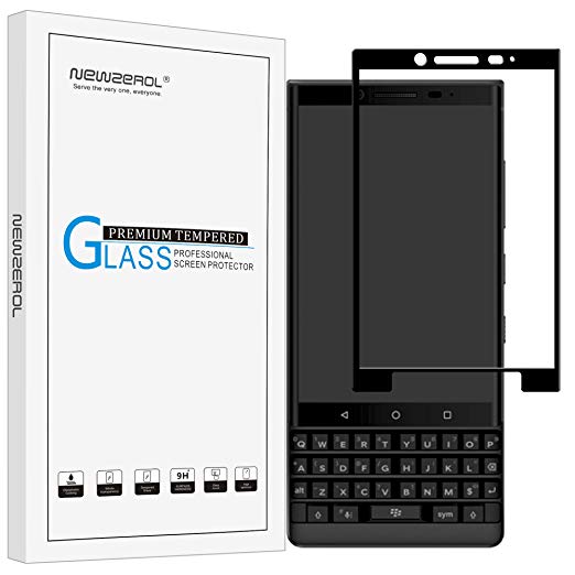 NEWZEROL for BlackBerry Key2 Screen Protector [Full Coverage] [Edge to Edge] 9H High-Definition Tempered Glass Screen Protector - Black Edge