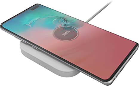 Logitech Powered 10W Wireless Charging Pad [White] for iPhone 11 Pro Max/11 Pro/11/XS Max/XS/XR/X, Samsung Galaxy S10/S10e/S10 , LG ThinQ V40/G8, Google Pixel 4/4XL, Airpods, and More