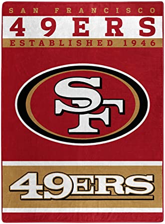 The Northwest Company Officially LicensedNFL San Francisco 49ers 12th Man Plush Raschel Throw Blanket, 60" x 80", Multi Color