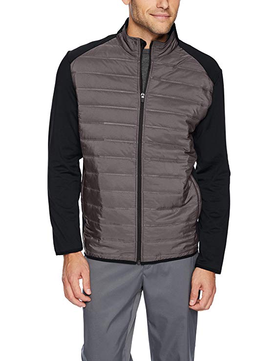 PGA TOUR Men's Full Zip Mixed Media Quilted Jacket