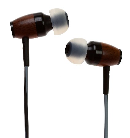 Symphonized DRM Premium Genuine Wood In-ear Noise-isolating Headphones with Mic BlackGray