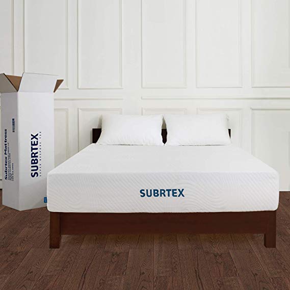 Subrtex 12-inch Breathable Full Body Support Comfortable Cooling Bedroom Soft Thick Gel-infused 4 Layer Memory Foam Mattress-Bed in a Box(Twin)
