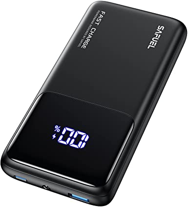 SAFUEL Power Bank, 45W PD QC Fast Charging USB C LED Display Portable Charger, 15000mAh External Phone Battery Pack with Phone Holder for iPhone 13 12 11 Pro X 8 Samsung S21 S20 iPad AirPods Tablets