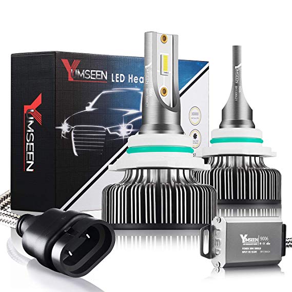 YUMSEEN Newest 9006/HB4 LED Headlight Bulbs, S53 Series Ultra Bright CSP Chips Light Bulb All-in-One Conversion Kit, 12V/24V 7,600LM 72W 6,500K Cool White - 2 Yr Warranty