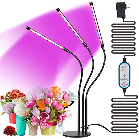 [ Cycle Timing ] High Brightness 36W Desk Grow Light, Cycle Timing Auto ON & Off Every Day, 4H/8H/12H Cycle Timer, 8 Levels Dimming, Indoor Plant Grow Lights,(No Daily Manual Operation)