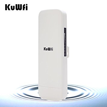 KuWFi Outdoor CPE WIFI 300Mpbs 2.4G Waterproof Outdoor CPE 1W High Power 3KM Long Range Wireless Outdoor AP access point CPE with POE Adapter &15dbi antenna Long Range