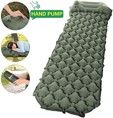 Sleeping Pad Camping, Relefree Upgraded Inflatable Camping Mat with Built-in Pump, 2.5" Thick Sleeping Pads, Durable Waterproof Air Mattress Compact Ultralight Hiking Pad for Tent,Travel, Backpacking