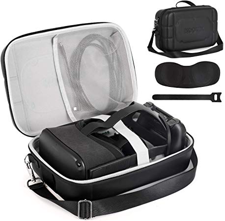 Kootek Carrying Travel Case for Oculus Quest VR Gaming Headset, Shockproof Water Resistance EVA Hard Storage Bag with Adjustable Shoulder Strap for VR Accessories Touch Controllers Cable Adapter