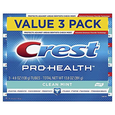 Crest Pro-Health Smooth Formula Toothpaste, Clean Mint, 4.6 oz, 3 Count (Packaging May Vary) 1 Set