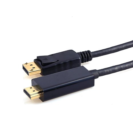 Eriotpy Gold Plated DP DisplayPort to HDMI HDTV Cable 6 Feet (Black)