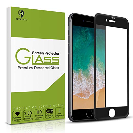 MORNTTE iPhone 8 Plus 7 Plus Screen Protector Tempered Glass with 3D Touch Case Protective Screen Protector for Apple iPhone 7 Plus 8 Plus (black)