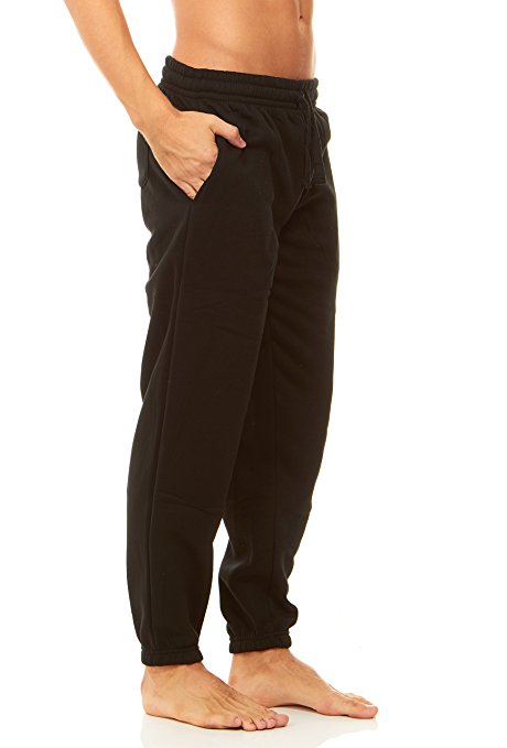 Unique Styles Mens Fleece Lined Athletic Sweatpants Pockets Drawstring Waistband