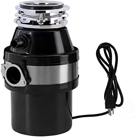 KUPPET Garbage Disposal, Garbage Disposal with1 HP Household Food Waste Garbage Disposal Continuous Feed with Power Cord 3 Level of Grinding 2600 RPM (Black)