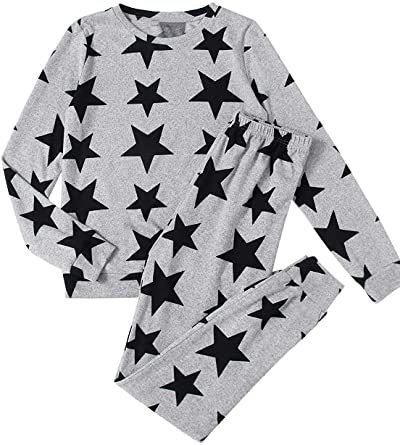 DIDK Women's Allover Star Print Tee and Sweatpants Pajama Set