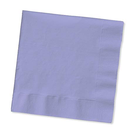 Creative Converting 139186135 Touch of Color 2-Ply 50 Count Paper Lunch Napkins, Luscious Lavender