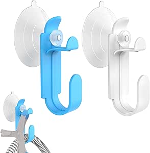 2 Pack CPAP Hose Holders Noise-Free Hose Hangers Versatile Tubing Holder Avoid Chaos Hooks with Suction Cups and Adhesive Strips, Ideal for Tubes and Straps