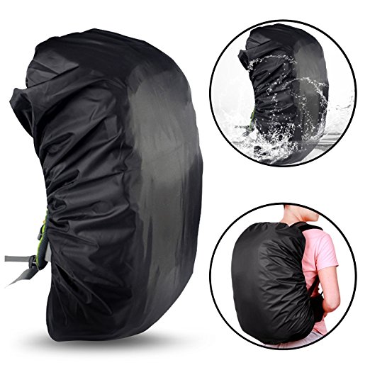IDOMIK Pack Cover for Backpack Waterproof Rain Covers Large Small Tear Resistance Elastic Raincover Camera Bag Accessories Solid Black Orange Green Navy Blue