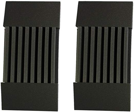 Mybecca 2 Pack Decorative Acoustic Panels Soundproofing Studio Foam Wedges 3" X 12" X 24" (Decorative Baffle Kit) - Made in Usa - Color Charcoal