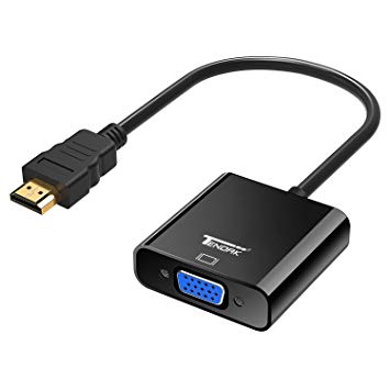 Tendak HDMI to VGA Converter Adapter Video Cable with 3.5mm Audio and Micro USB Power Input for Laptop PC Projector HDTV Blu-ray DVD PS3 STB Player Xbox - Black
