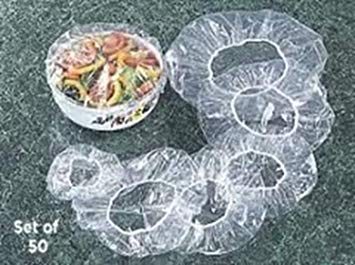 Set of 50 Fitted Bowl Covers, translucent, talla unica Se ajusta a todos