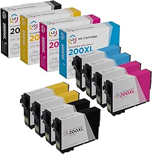 LD Products Compatible Ink Cartridge Replacements for Epson 200XL 200 XL High Yield (2 Black, 2 Cyan, 2 Magenta, 2 Yellow, 8-Pack)