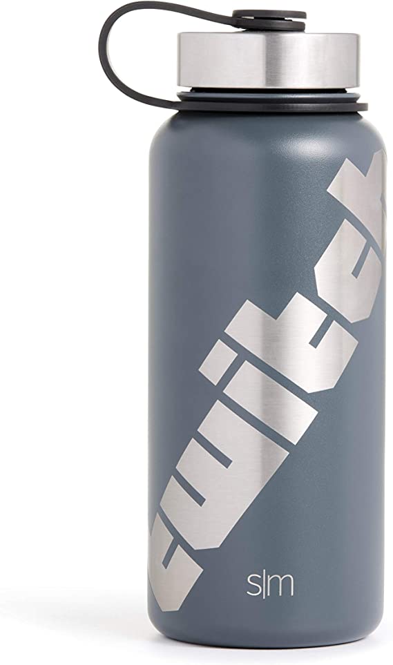 Twitch 32oz Dual Lid Water Bottle - Charcoal