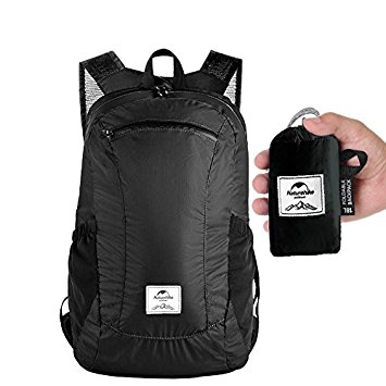 Folding Backpack 2018 New Lightweight Packable Water Resistant Fodable Travel Backpack Compact for Hiking Camping Cycling Excercise Crossfit Pilate Swimming for Men Women Students 18L (Night Black)