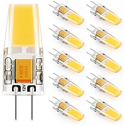 Kohree LED G4 Bulb Bi-Pin Base, 12V G4 LED Bulb 2.5W 25W Halogen Replacement, 2900K Warm White Light Bulb, 2nd Generation, No Flicker, Dustproof Shockproof AC/DC 12 Volt Bulb for Landscape RV, 10 Pack