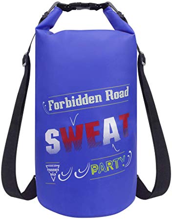 Forbidden Road Waterproof Dry Bag 2L / 5L / 10L / 15L / 20L Roll Top Sack Bag for Kayaking Boating Camping Long Adjustable Shoulder Straps Included (8 Colors)