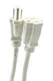 Woods 277563 8-Foot Outdoor Extension Cord with Power Block White