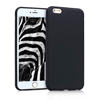kwmobile TPU Silicone Case for Apple iPhone 6 Plus / 6S Plus - Soft Flexible Shock Absorbent Protective Phone Cover - Metallic Black