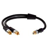 Mediabridge ULTRA Series RCA Y-Adapter 12 Inches - 1-Female to 2-Male for Digital Audio or Subwoofer - Part CYA-2M1F-P
