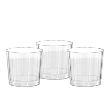 Party Essentials Deluxe/Elegance Hard Plastic 9-Ounce Party Cups/Old Fashioned Tumblers, 80-Count, Clear