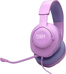 JBL Quantum 100M2 Casque gaming filaire circum-auriculaire avec microphone amovible, son JBL QuantumSOUND Signature, câble jack 3,5mm, compatible avec de nombreuses plate-formes, violet