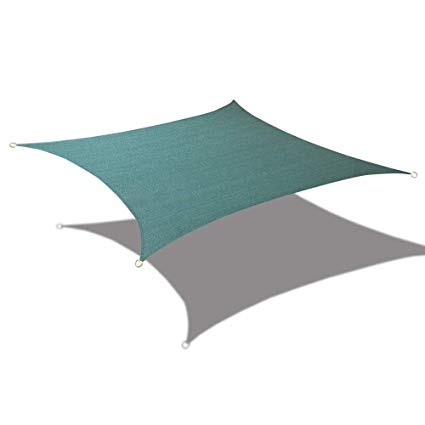 Alion Home 8' x 12' Waterproof Woven Sun Shade Sail in Vibrant Colors (8 ft x 12 ft Retangle) (Forest Green)