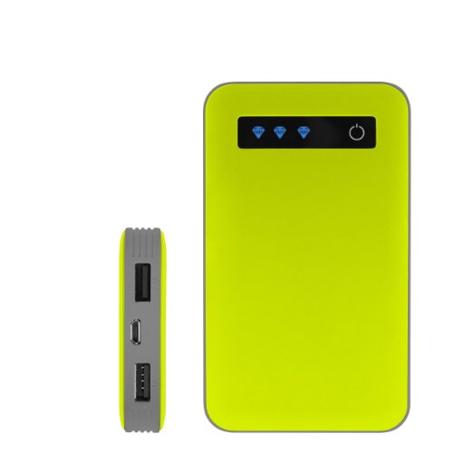 P26 Ijoy Portable Charger Powwer Ultra-Slim 10000mAh Power 10K Power Bank Power Bank Power Bank for iPhone, iPad Mini, Samsung Galaxy, Nexus, HTC, Tablets (Gray/Green PWW-10K- GRGR)