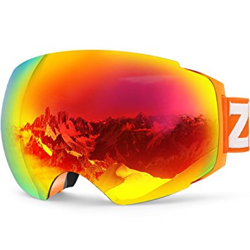 ZIONOR X4 Ski Snowboard Snow Goggles Magnet Dual Layers Lens Spherical Design Anti-fog UV Protection Anti-slip Strap for Men Women