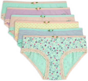 Lucky & Me Ava Little Girls Bikini Underwear, Colorful 6 Pack, Tagless, Soft Cotton