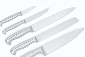 Ashlar Kitchen Knives - Set of 5 Best Commercial Grade Stainless Steel Dishwasher Safe