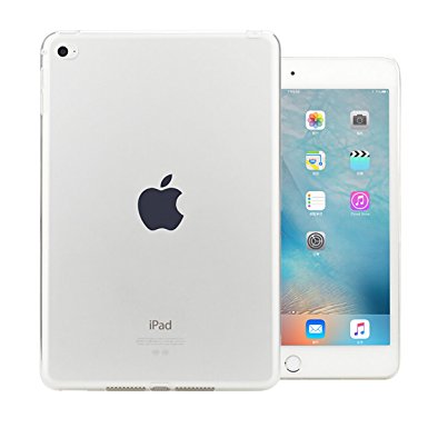 iPad Mini 4 Case, iCoverCase Ultra-thin Silicone Back Cover Clear Plain Soft TPU Gel Rubber Skin Case Protector Shell for Apple iPad Mini 4 7.9" (Clear)
