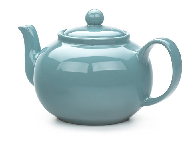 RSVP Large Stoneware 6-Cup Teapot, Turquoise