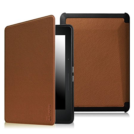 Fintie Case for Kindle Voyage - [The Thinnest and Lightest] Protective PU Leather Slim Shell Cover with Auto Sleep / Wake for Amazon Kindle Voyage (2014), Brown