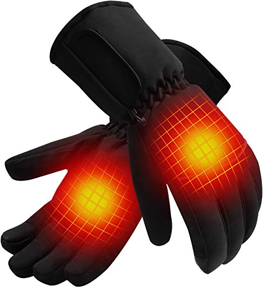 QILOVE Electric Heated Gloves,Hand Warmer with Rechargeable Batteries,Winter Extra Warm Heat Touchscreen NoveltyGloves Kit,Hiking Motorcycling Skiing Cold Weather Must-Have Heating Gloves