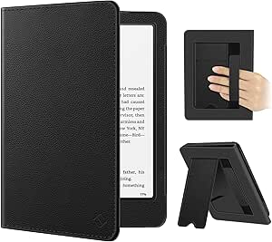 Fintie Case for 7"/6.8" Kindle Paperwhite(12th/11th Generation-2024/2021) and Kindle Colorsoft Signature Edition -Slim Foldable Stand Cover Auto Wake/Sleep for Kindle Paperwhite 2024 (Black)