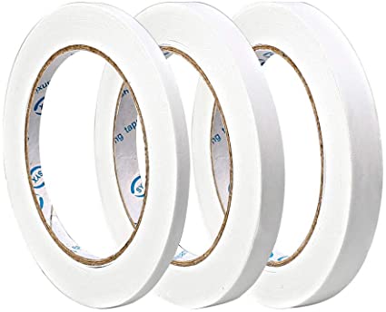 nuoshen 3 Rolls Double Sided Tape Set Strong Adhesive Sticky Tape for Office DIY Craft, 30 Meters Long, Wide 6mm/ 10mm/ 12mm
