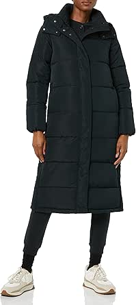 Amazon Essentials Womens Water Repellent Recycled Polyester Long-Length Hooded Puffer Coat (Available in Plus Size)