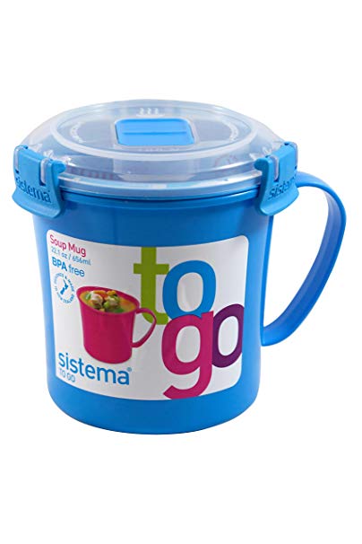 Sistema 22.1-Ounce Soup Mug To Go, Colors Vary, 2-Pack