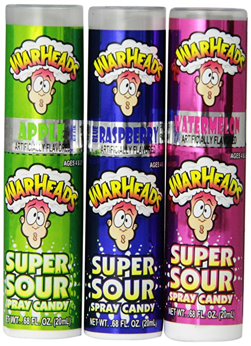 Impact Warheads Super Sour Spray Candy, 0.68 oz, 24 ct
